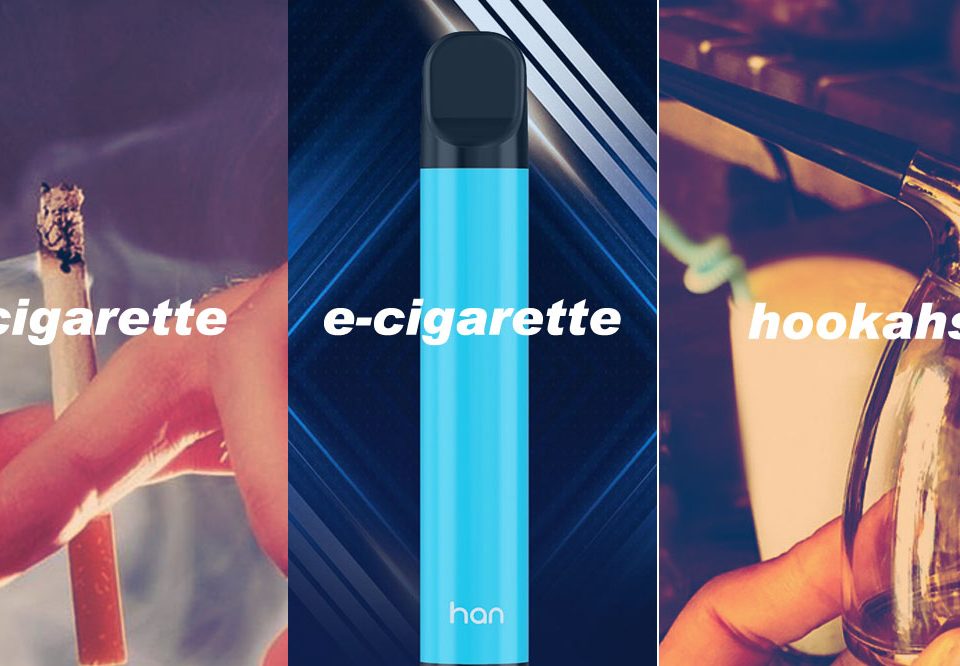 comparison among e-cigarette cigarette hookahs