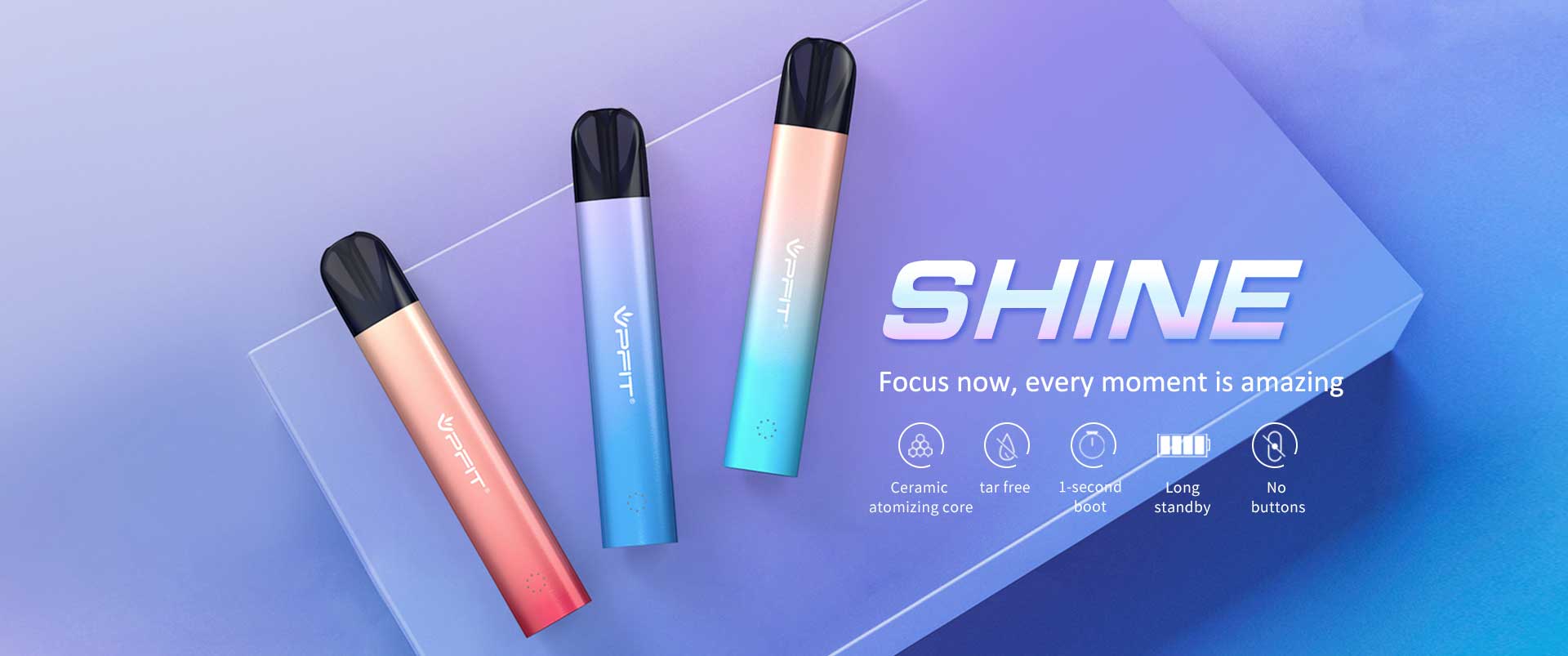 Nicotine Free Vape VPFIT Shine Pod E Cigarette features