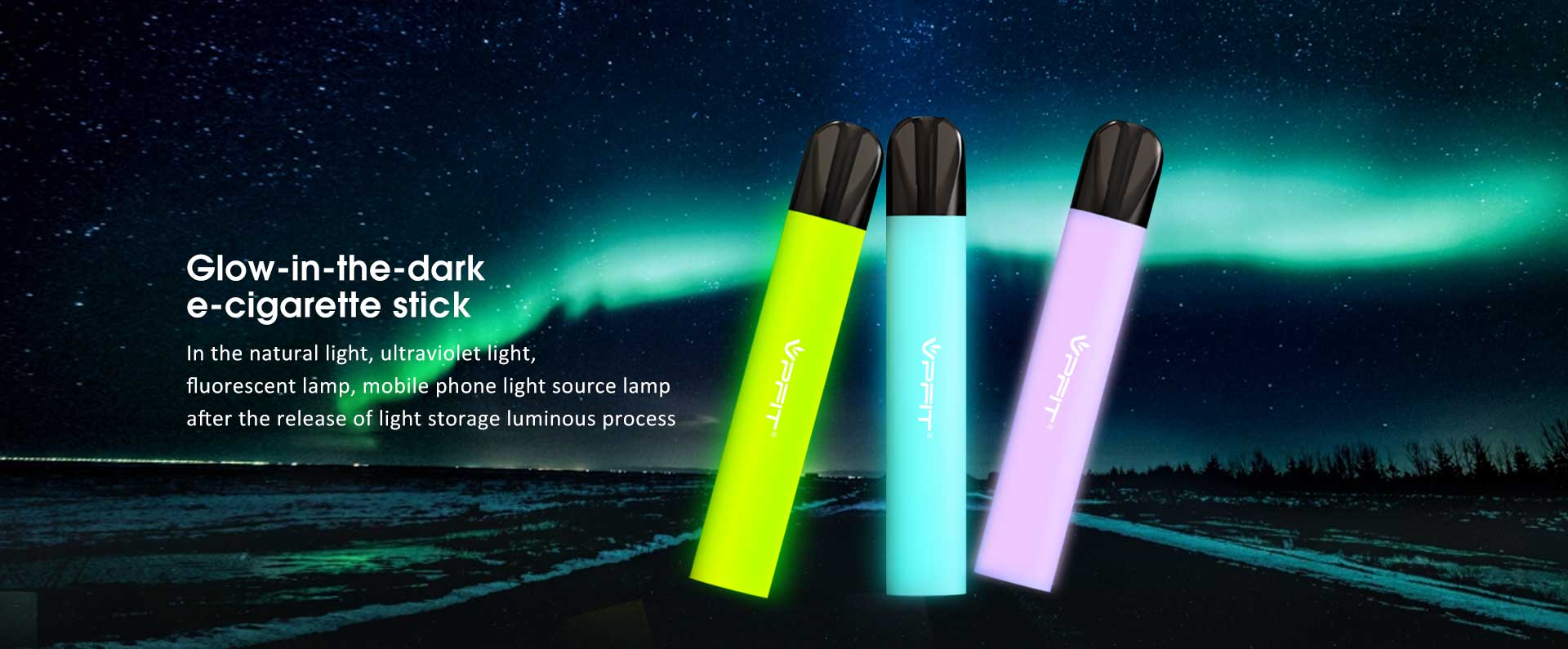 Nicotine Free Vape VPFIT Shine Pod E Cigarette glows in the dark