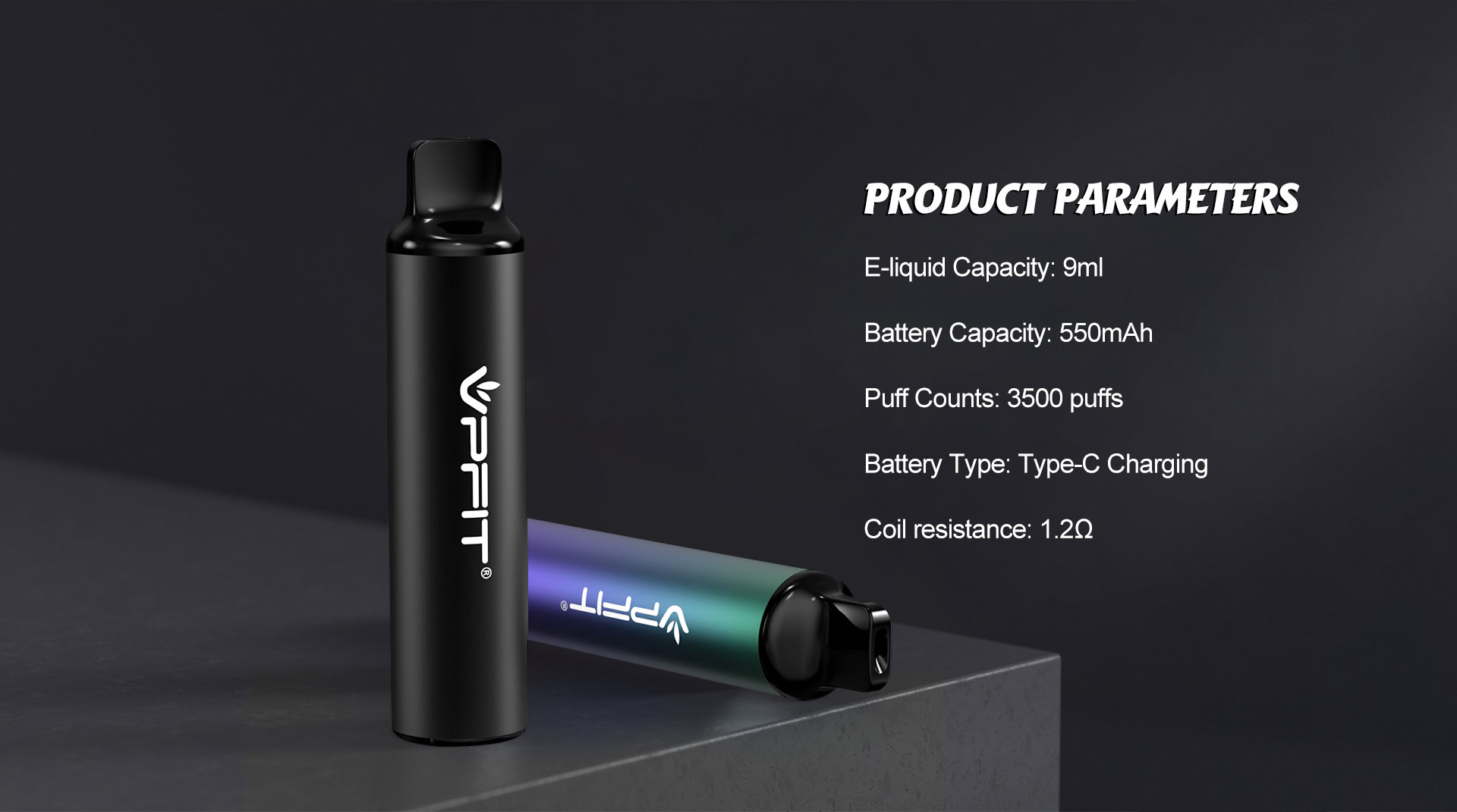 Fitt 9ml/550mAh pod vape system parameters on bulk sale