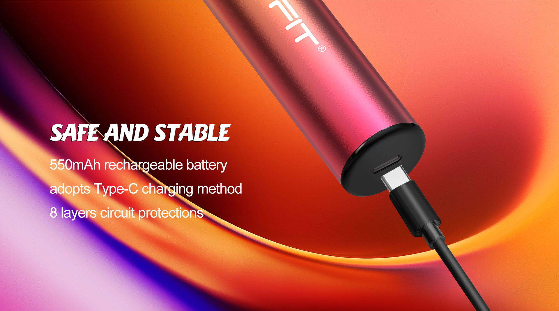 Safe and stable 550mah battery adopts Type-C charging port