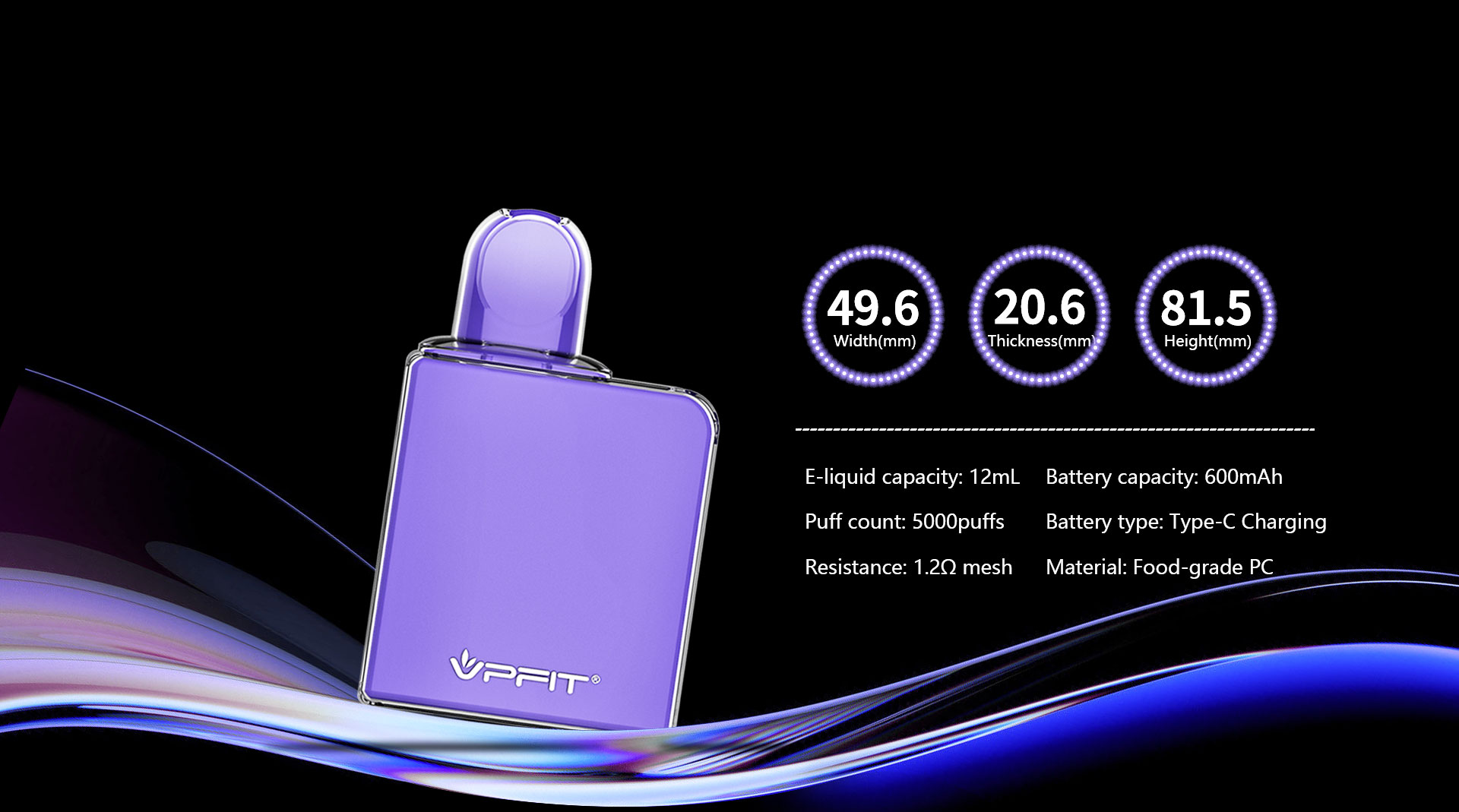 Dimension of Prefilled pod vaporizer system