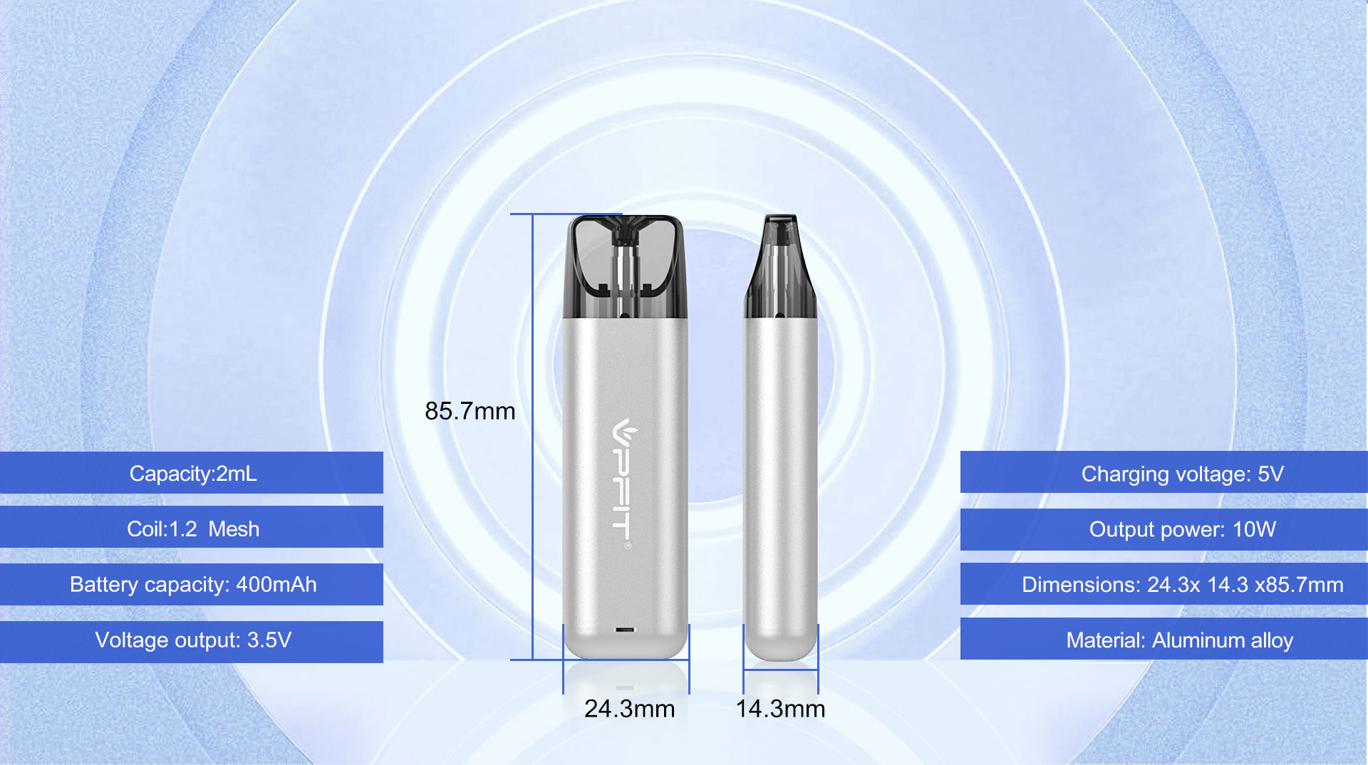 VPFIT Insbar-II Best Pod Kit Vape 2023 main parameter