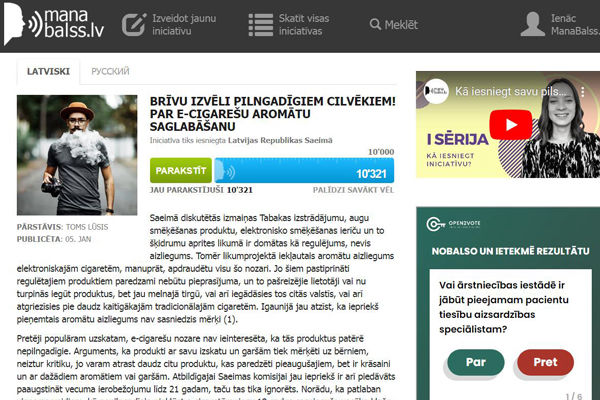 10000+ Latvian People Petition Against Vape Flavor Ban