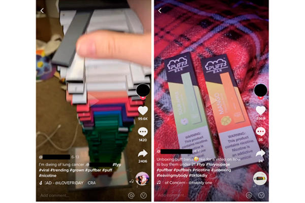 Disposable, rechargeable and refillable Vape Pen Ads on Tiktok