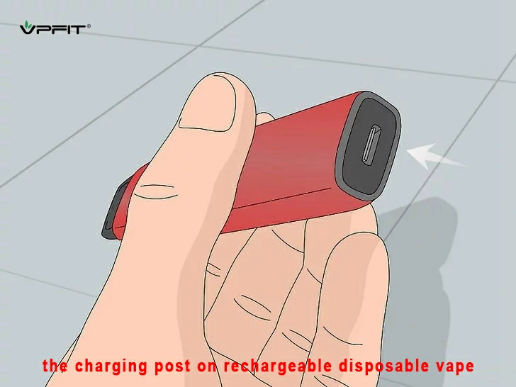 the charging post on rechargeable disposable vape