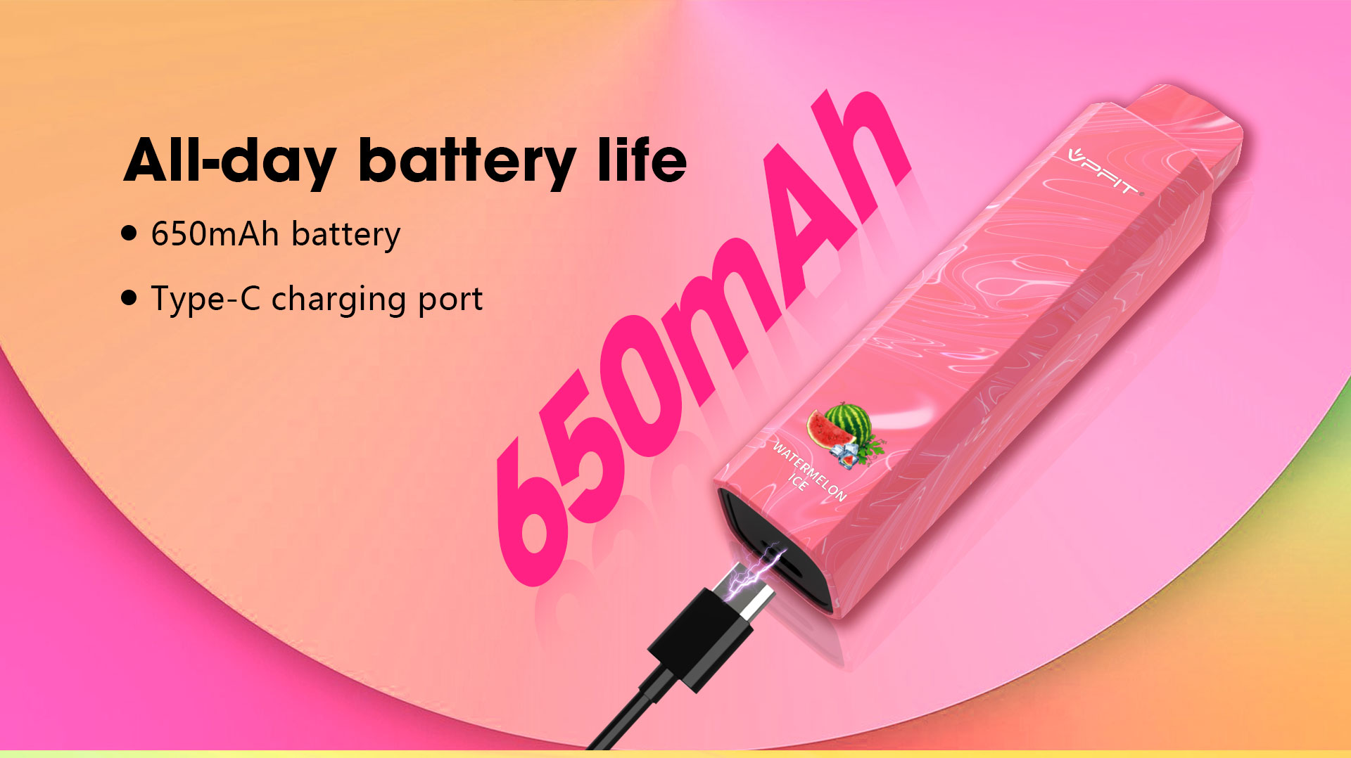 650 mAh rechargeable battery flavor square disposable vape